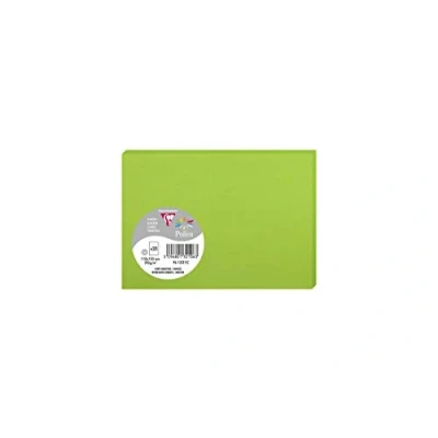 Image of Clairefontaine Ref 1321C Pollen Card (Pack of 25 Sheets) 110 x 155mm Sized, Acid Free, Inkjet &amp; Laser Compatible, Easy to Write On, 210gsm Intensive Green