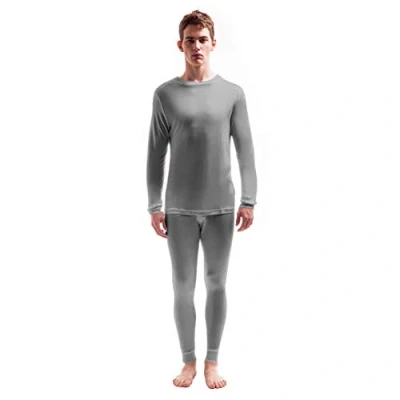 Image of Jasmine Silk Men&#039;s Round Neck Pure Thermal Long Sleeves Top Grey (Extra Large)