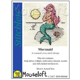 Image of Mouseloft Mini Cross Stitch Kit Mermaid, Stitchlets Collection