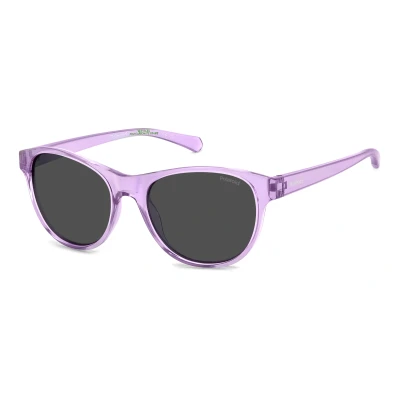 Image of Polaroid Junior PLD 8066/S 789/M9 Sunglasses Polycarbonate Violet Grey Squared Polarized