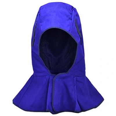Image of RIVERWELD Welding Hood Flame Retardant Fabric for Welders Match Helmet Blue Colour Work Safety Equipment Gear Head Protection