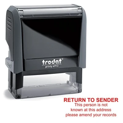 Image of Return to Sender (Junk Mail) Rubber Stamp Trodat 4913 RED Ink