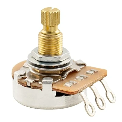 Image of Musiclily Pro HD A250K Full Brass Metric Coarse 18 Spline Split Shaft Pot Audio Taper Potentiometer for Electric Guitar Bass