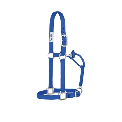 Image of Weaver Leather Original Non Adjustable Nylon Horse Halter, Blue, Yearling
