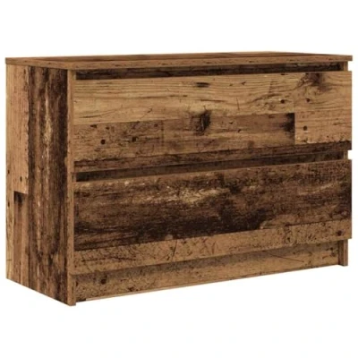 Image of vidaXL TV Cabinet Modern Engineered Wood Media Console/TV Stand with Drawers 100x35x54 cm for Living Room/Bedroom Old Finish