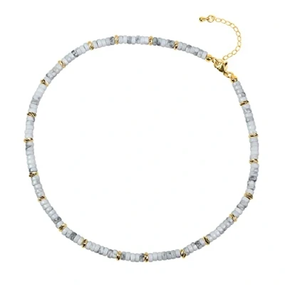 Image of COAI Howlite Heishi Stone Beaded Choker Necklace for Women