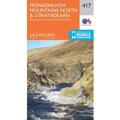 Image of Explorer 417 Monadhliath Mountains North &amp; Strathdearn Map With Digital Version
