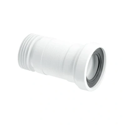 Image of McAlpine WC F23R Straight Flexible Connector, White
