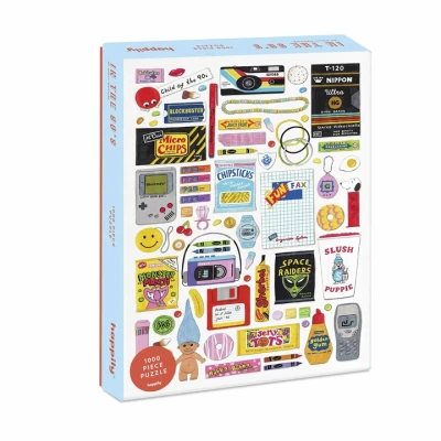 Image of In the 90s 1000 Piece Jigsaw Puzzle for Adults Premium 100% Recycled Board Retro Gifts Happily Puzzles