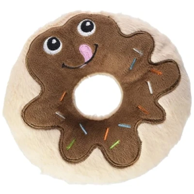Image of Karlie Dog Toy Plush Chocolate Donut Length 14 cm Brown