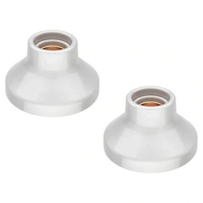 Image of ledscom.de 2 pcs. Ceiling Light/lamp Holder Elektra, Porcelain, White Glossy, 1x E27 max. 300W