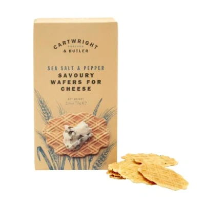 Image of Cartwright &amp; Butler Wafers for Cheese with Sea Salt and Black Pepper 75 g (Pack of 3)