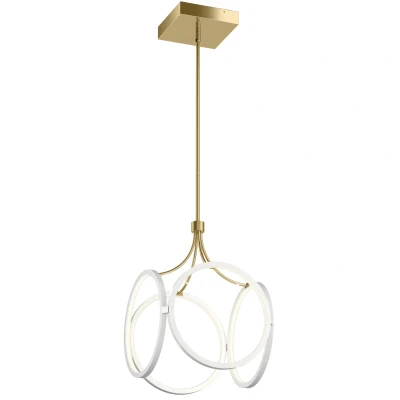 Image of Kichler Ciri Integrated LED Pendant Ceiling Light White with Champagne Gold, 3000K