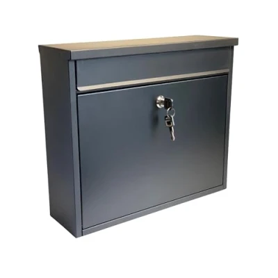 Image of Buckingham 40088 Wall Mounted Large Steel Lockable Mail, Post, Letter Box, Weather Resistant, Black