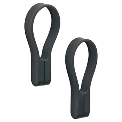Image of ZONE Denmark Loop Magnet Towel Strap 9 cm 2 Pieces Black, Silicone, 1,8 x 1