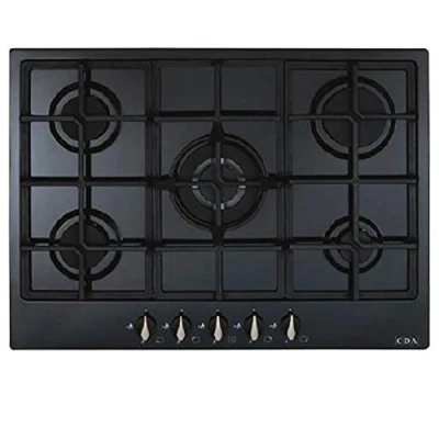 Image of CDA 70cm 5 Burner Gas Hob with Wok Black