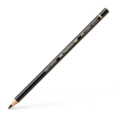 Image of Faber Castell Art &amp; Graphic Polychromos Colour Pencil, (199), Black, For Art, Craft, Drawing, Sketching, Home, School, University, Colouring