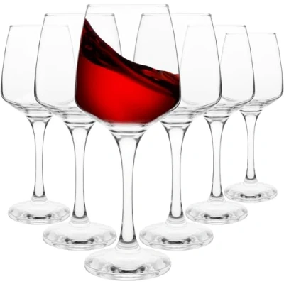Image of Homiu Large Red Wine Glasses Set of 6 400 ML Crystal Clarity Drinking Glass Florence Collection Party Wedding Gift Cocktail Home Restaurants Kitchen Glassware Dishwasher Safe