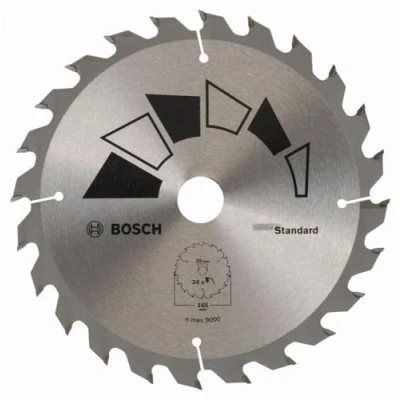 Image of Bosch 1x Circular Saw Blade Standard (for Wood, Ø 165 x 1.6/1 20/16 mm, 24 Teeth, ATB, with Reduction ring 16 Accessories for Saws)