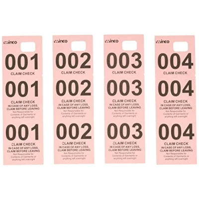 Image of Winco Coat Checks, Pink, 500 Per Box