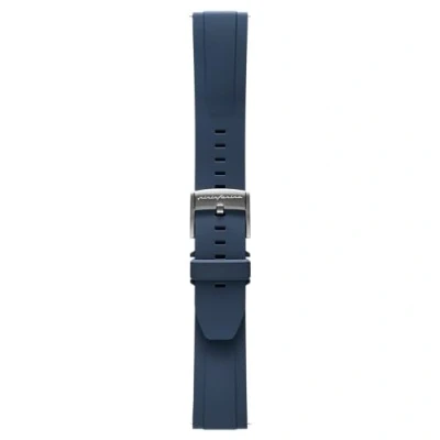 Image of pininfarina FKM Rubber Watch Strap 22mm High Performance Fluoroelastomer Band for Senso Hybrid Smart with Steel Buckle &amp; Quick Release Water Resistant Dark Blue Light Grey