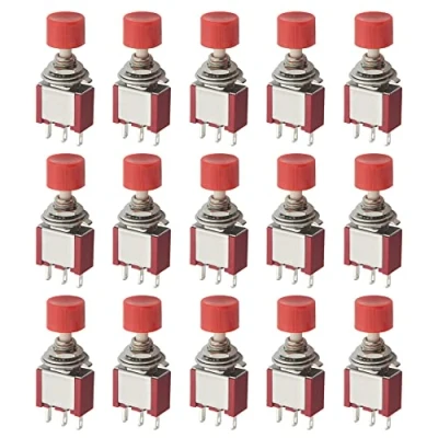 Image of WMYCONGCONG 15 PCS SPDT Momentary Push Button Switch 3 Pin AC 2A 250V/ 5A 120V NO/NC