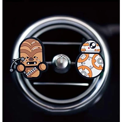 Image of 7 COLOURS 2 x Coolest Novelty Car Air Fresheners! Star Wars, Marvel Avengers, Game Of Thrones, Deadpool.Transform Your Boring Into The Car! (Star Wars: BB 8 &amp; Chewbacca) (Sweet Candy)