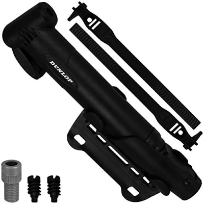 Image of Dunlop Mini Bicycle Air Pump Black with Adaptor