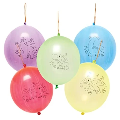 Image of Baker Ross FX579 Dinosaur Punching Balloons Pack of 10, Party Bag Fillers for Kids