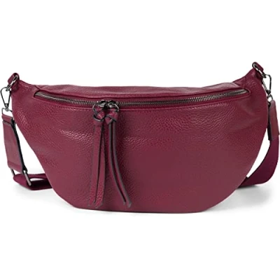 Image of styleBREAKER Women&#039;s Half Moon Crossbody shoulder Bag, detachable adjustable strap, Solid colored handbag 02012386, Colour:Claret Violet