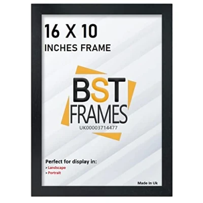 Image of Bargain Shop Az BLACK WOODEN EFFECT PICTURE PHOTO FRAMES (16&quot; x 10&quot; (406.4mm 254mm), Black)