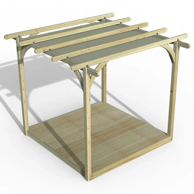 Image of 8&#039; x Forest Pergola Deck Kit with Retractable Canopy No. 1 (2.4m 2.4m)