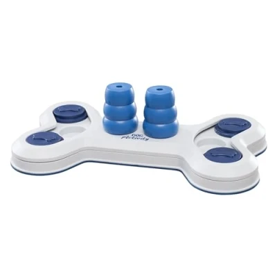 Image of TRIXIE Dog Activity Flip Bone Strategy Game, 32 x 18 cm, 0.45 kg, white/blue