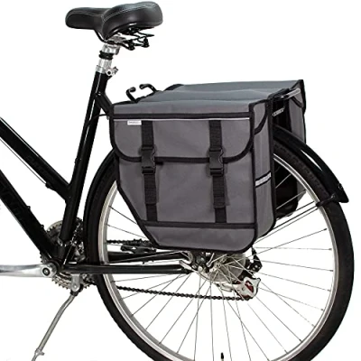 Image of BikyBag Model M Bicycle Double Panniers Bike Cycle Bag for Rear Rack (Grey)