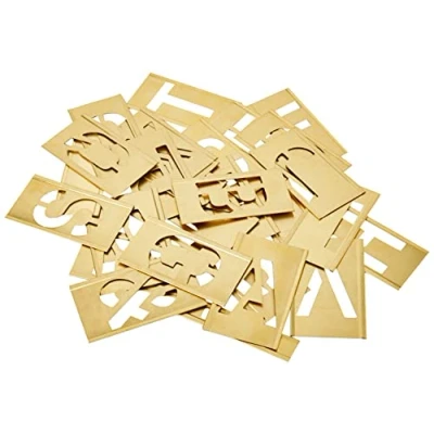 Image of Stencils TOO STNL2LB Set of Pp Brass Locking Letters 2in
