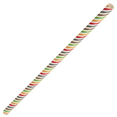 Image of Utopia Multi Stripe Paper Straws 8inch Pack of 250