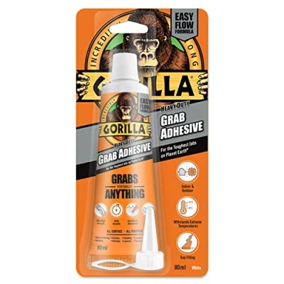 Image of Gorilla 2044300 Heavy Duty Grab Adhesive White 80ml 1 Pack