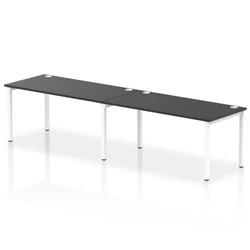 Image of Impulse Bench Single Row 2 Person 1600 White Frame Desk Black