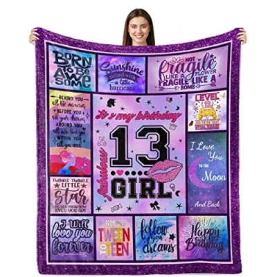 Image of Lviliss 13th Birthday Gifts for Girls Blanket 50x60, 13 Year Old Girl, Gift Ideas, Best Girls, Girl