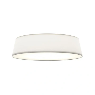 Image of Fife Cylindrical 53cm Ceiling Light, White Fabric