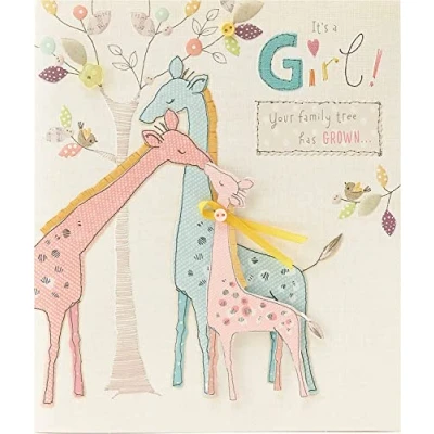 Image of UK Greetings New Baby Girl Card Congratulations Cute