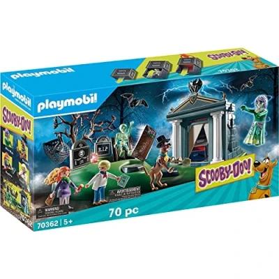 Image of PlayMOBIL 70362 SCOOBY DOO! Adventure on the Cemetery, for Children Ages 5+, Fun Imaginative Role Play, PlaySets Suitable 4+