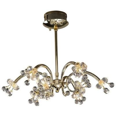 Image of Octavia Pendant 9 Light G4 French Gold/Crystal, NOT LED/CFL Compatible
