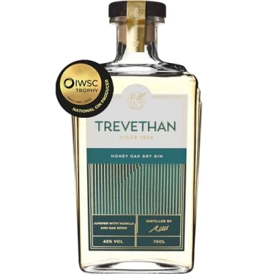 Image of Trevethan Honey Oak Handcrafted Cornish Aged Gin with Balanced Botanicals Speciality Small Batch London Dry 43% ABV 70cl