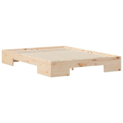 Image of Floor Bed Frame with Storage Brown 120 x 200 cm Solid pine wood Vidaxl
