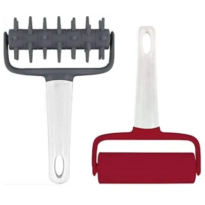 Image of Pizza Pie Dough Roller Docker,Dough Blistering Killer, Time Saver Docker Killer (Docker+Roller)