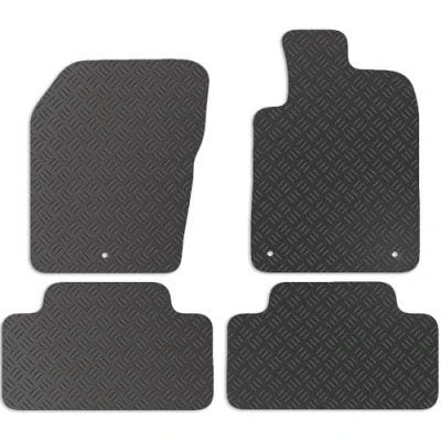 Image of Carsio Rubber Car Mats For Jeep Grand Cherokee 2011 2013 Tailored Fit Floor Mat Set Complete Accessory Black Custom Fitted All Weather &amp; Heavy Duty, Anti Slip Backing with Clips