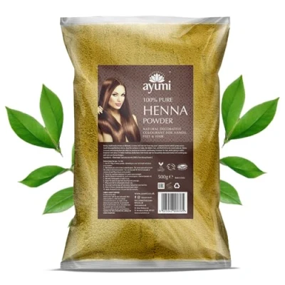 Image of Ayumi 100% Natural Henna Leaves Powder Lawsonia Inermis for Hair Color and Conditioning 500g