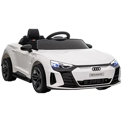 Image of HOMCOM Audi RS e tron GT Licensed Electric Cars for Kids Ride ons 12V Battery Powered Toy w/Remote Control Music, 3 5 years, White