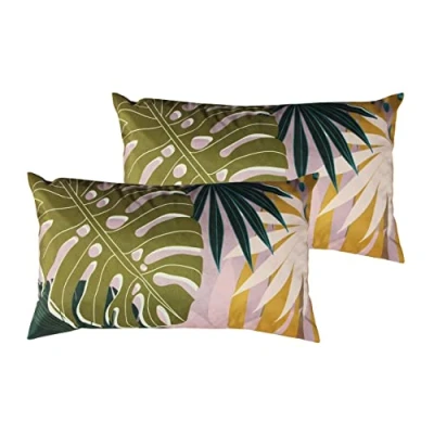 Image of furn. Leafy Outdoor CushionsCover (Twin Pack), Blush, 30 x 50cm